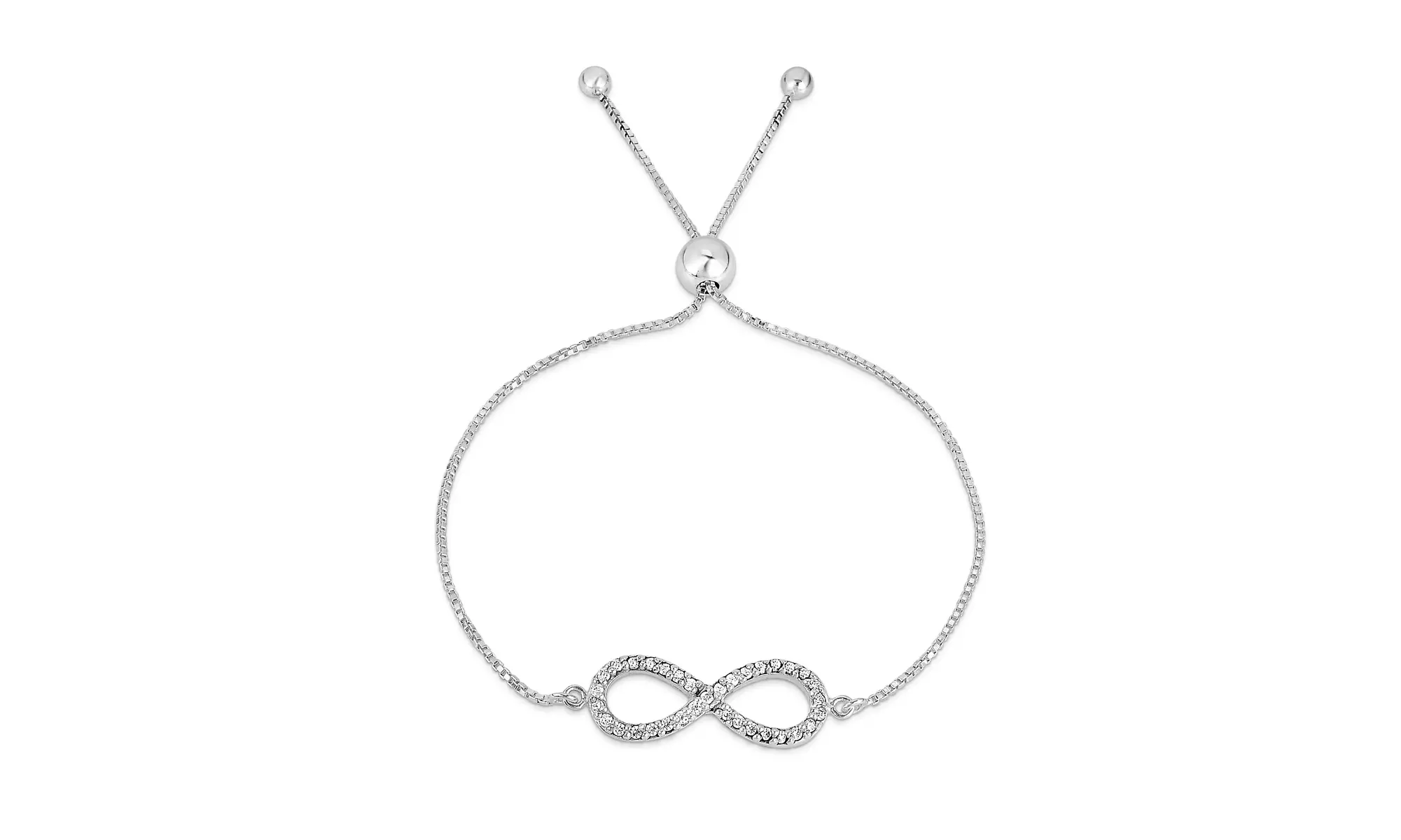 Sterling Silver Adjustable Infinity Bracelet Made with Crystals From Swarovski 
