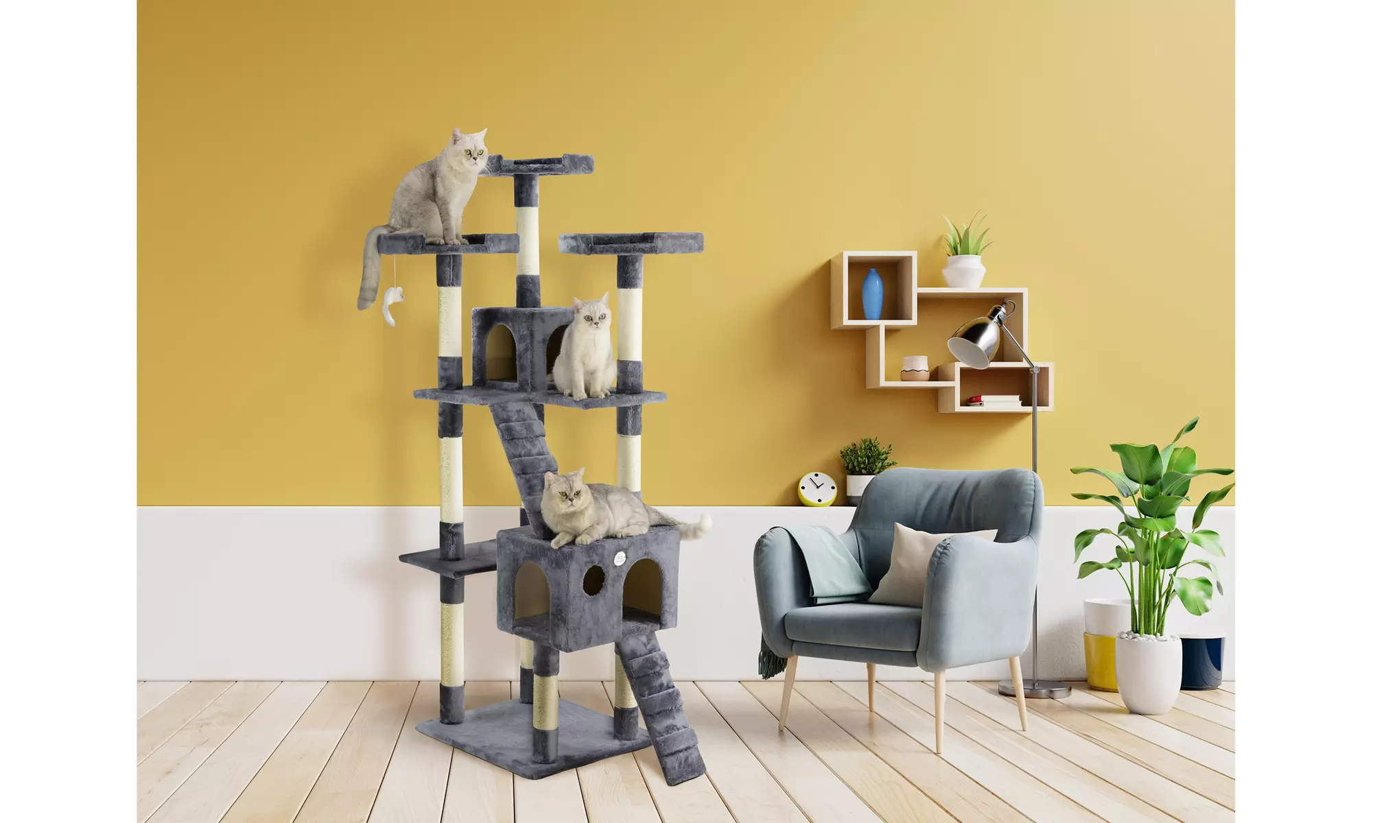 Go Pet Club Kitty Cat Tree with Ramp 72"  - Primary Image