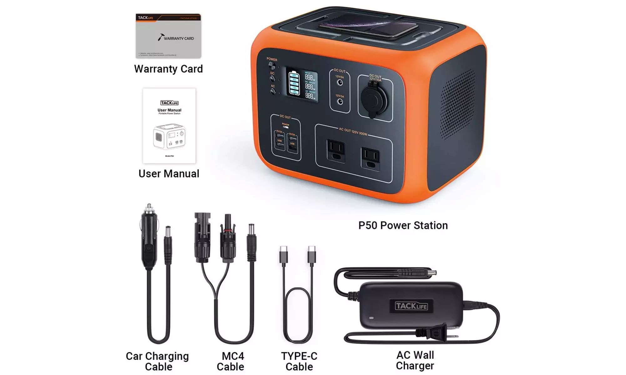 TACKLIFE 500Wh Portable Power Station Solar Ready Battery Generator-P50 - Second Medium