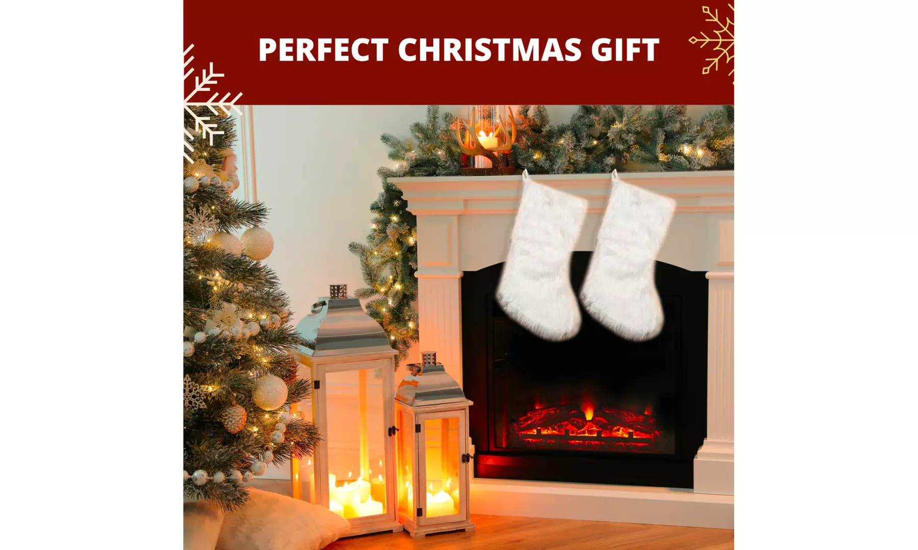 Jolly Christmas Stockings 2-Pack or 3-Pack Festive Holiday Décor