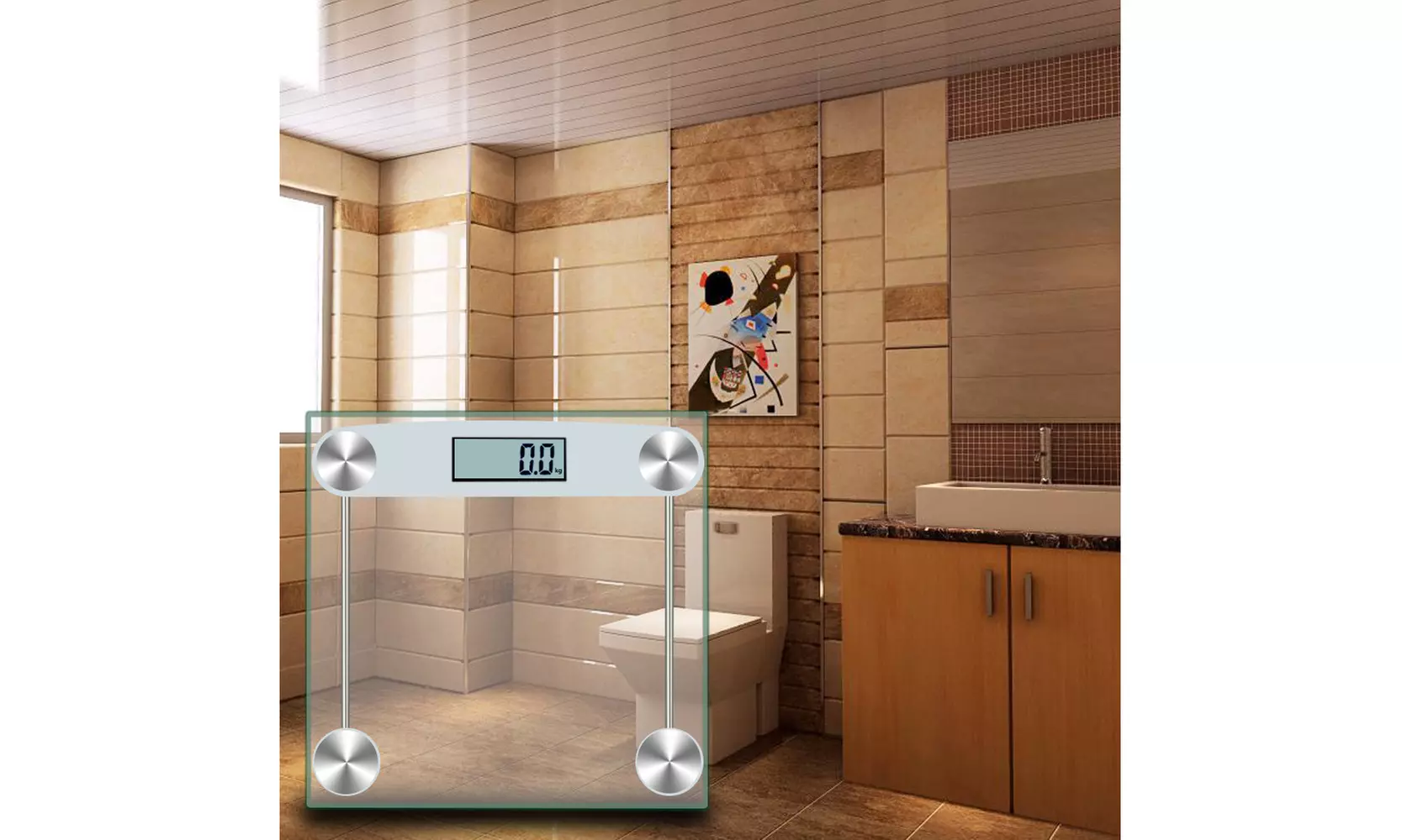 Digital Body Weight Scale, Bathroom Scale Large Backlit Display, 330 Pounds Max - Second Medium