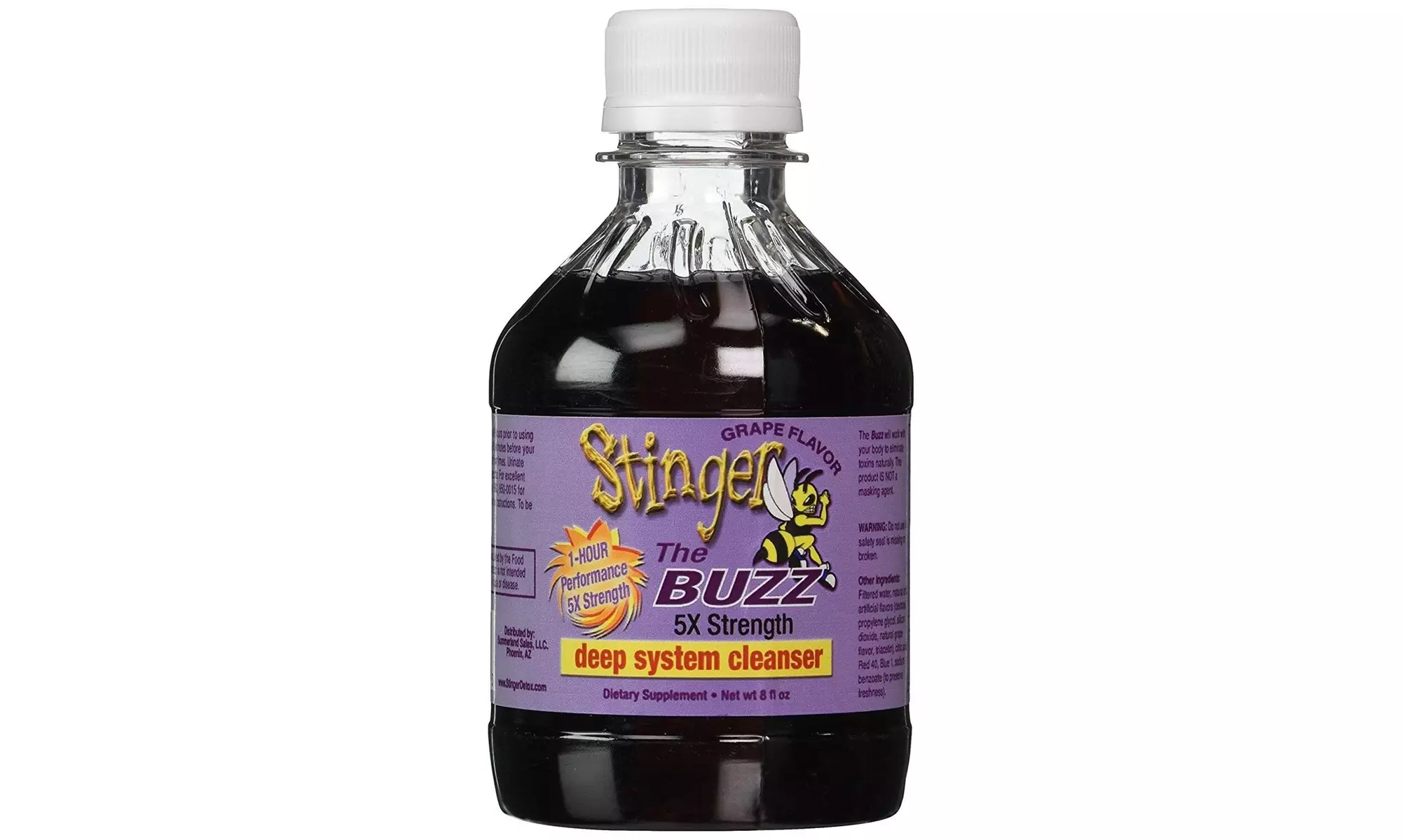 Stinger 1-Hour Detox Liquid Drink 5x Strength Grape 8oz The Buzz Cleanser Toxins - Primary Image
