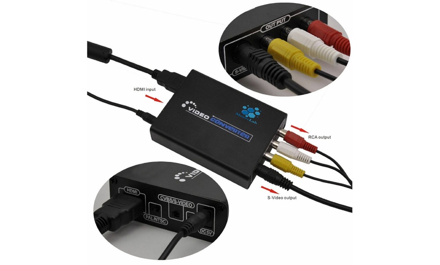 Image 6: HDMI to 3RCA AV CVBS Composite & S-Video R/L Audio Converter Adapter Upscaler