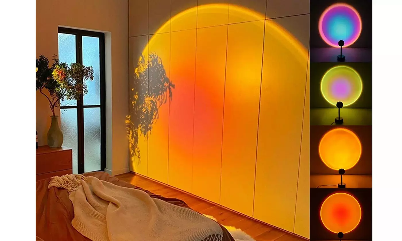Sun Sunset LED Light Rainbow Projection Desk Lamp Home Decor USB Night Light - Primary Image