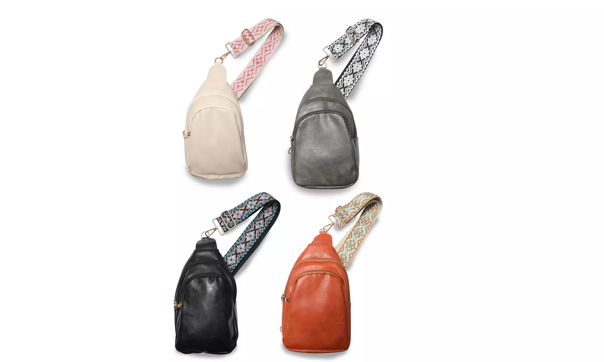 Vegan Leather Crossbody Shoulder Sling Bag with Credit Card Slots