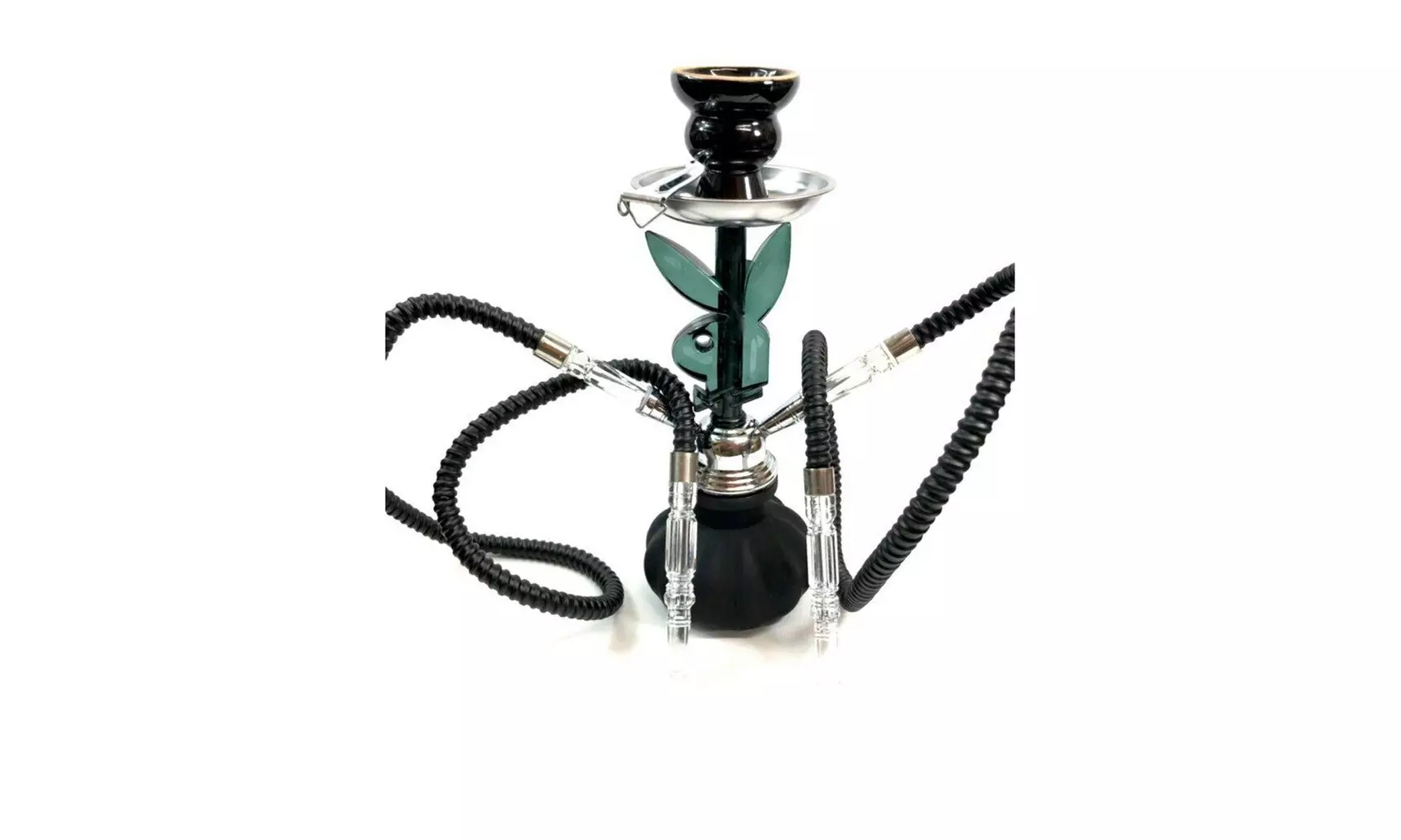 PLAYBOY BUNNY Special Edition 2 Hose Hookah Glass Water Pipe Vase Smoking Shisha - Primary Image