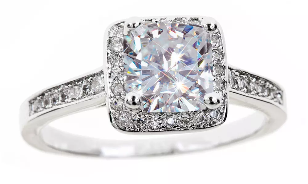 Princess Cut Birthstone Halo Rings By Mina Bloom Size 6-9
