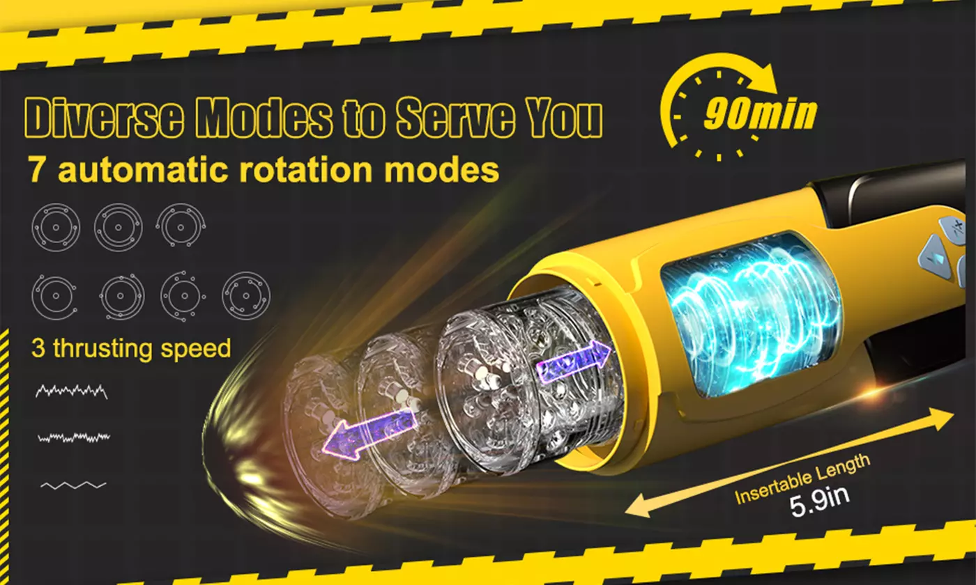 Electric Pocket Stroker with 7 Rotating Modes Stimulation Masturbator 