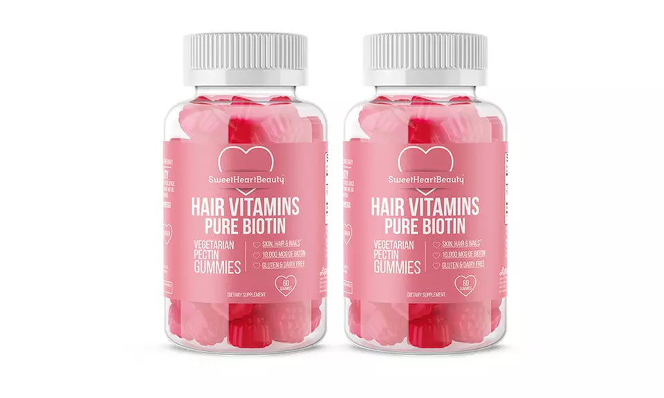 Premium Grade Biotin Hair Gummy Vitamins (1- 2- or 3- Pack)