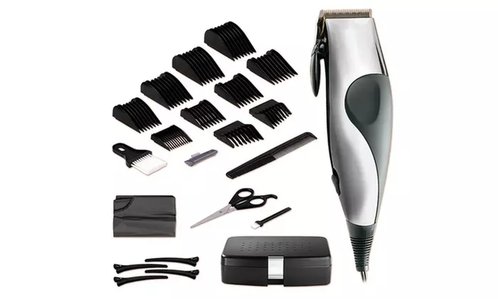 Useful 22 Pieces Haircut Clipper Kit Powerful Motors Cuts - Second Medium