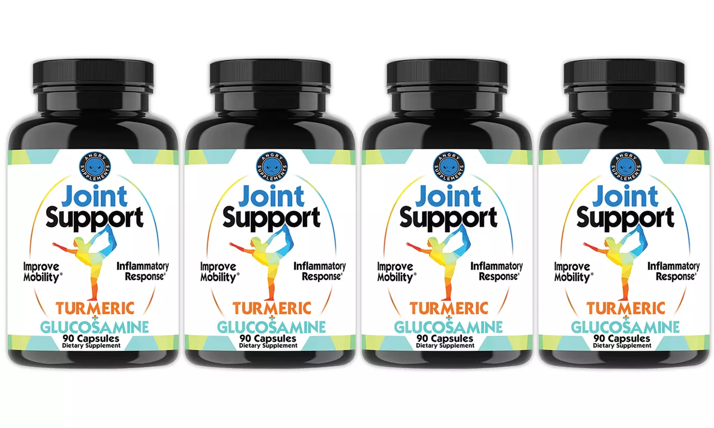 Angry Supplements Joint Support with Turmeric & Glucosamine (90-count)