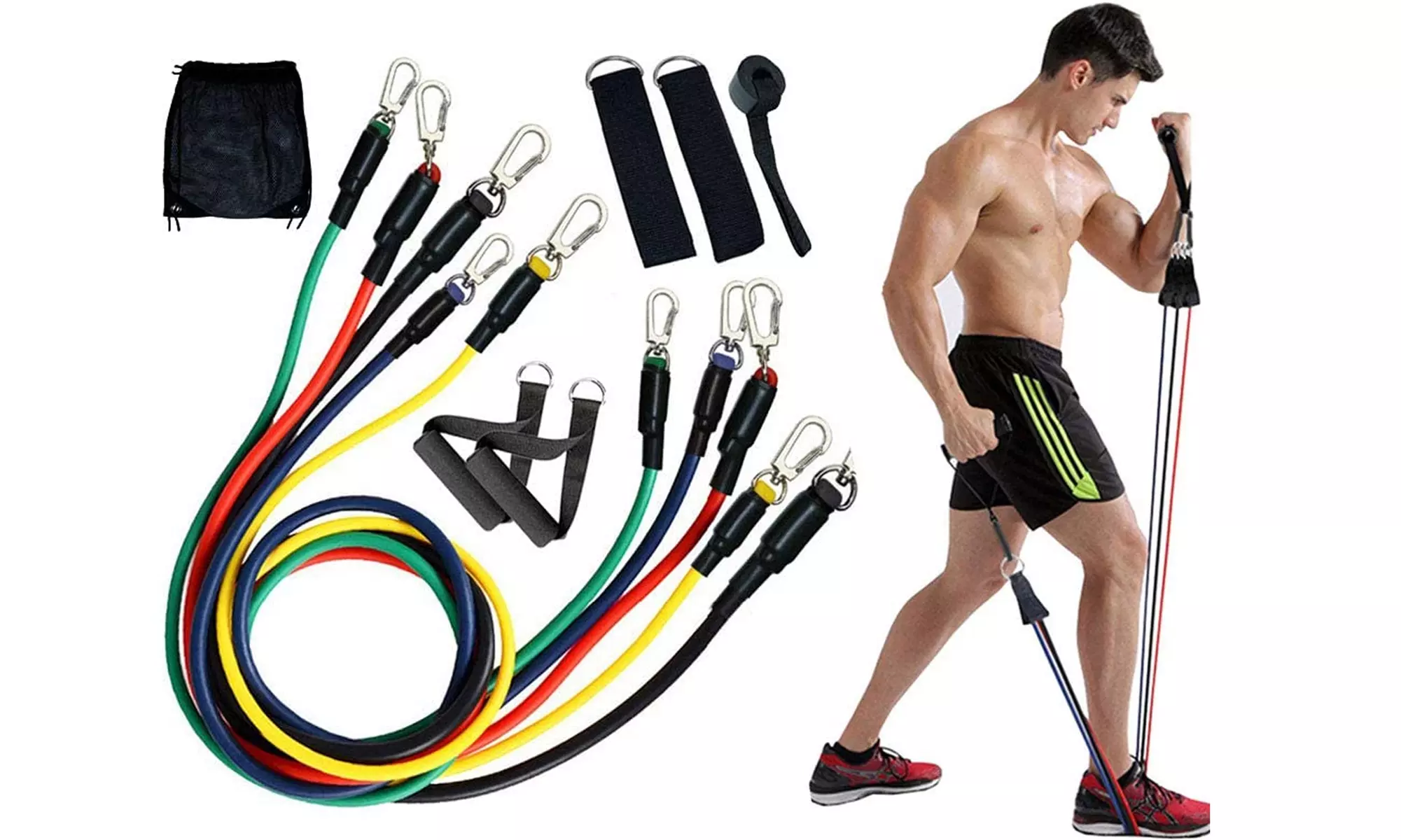 Exercise Bands, Resistance Bands Set for Men Women Workout Home Gym - Primary Image