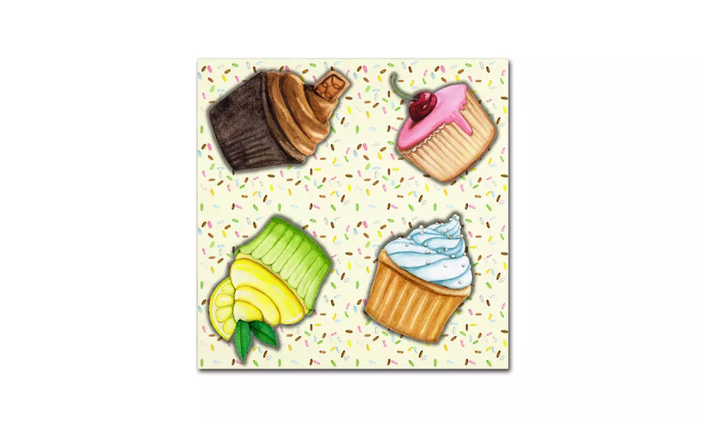 Jennifer Nilsson 'Cupcake Toss' Canvas Art - Primary Image