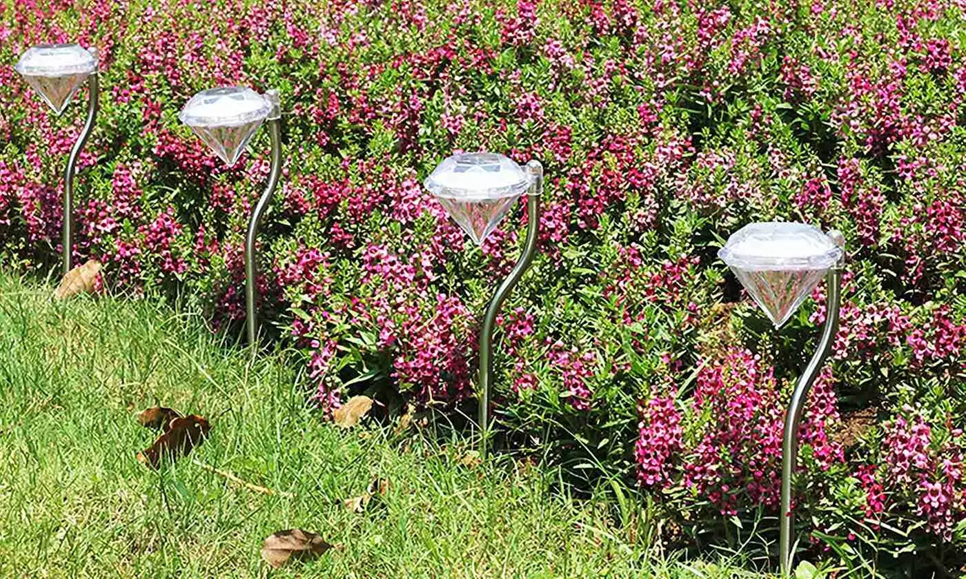 SolarEK Color Changing LED Diamond Solar Stake Lights (4- or 8-Pack)