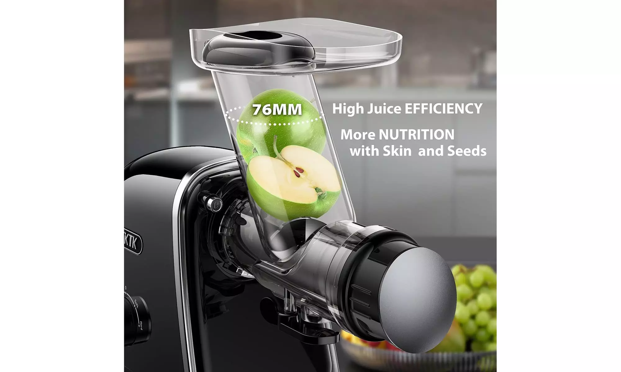 TKTK Slow Masticating Juicer Extractor with 2 Speed Modes - New