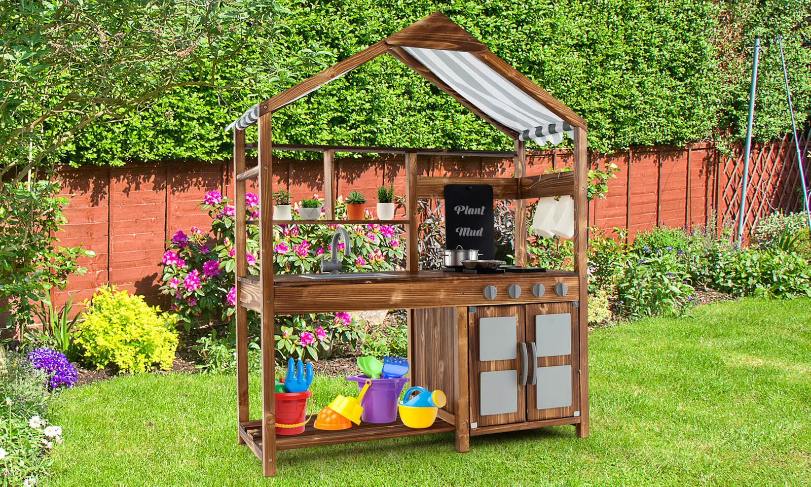 Costway Wooden Mud Kitchen with Accessories - Primary Image
