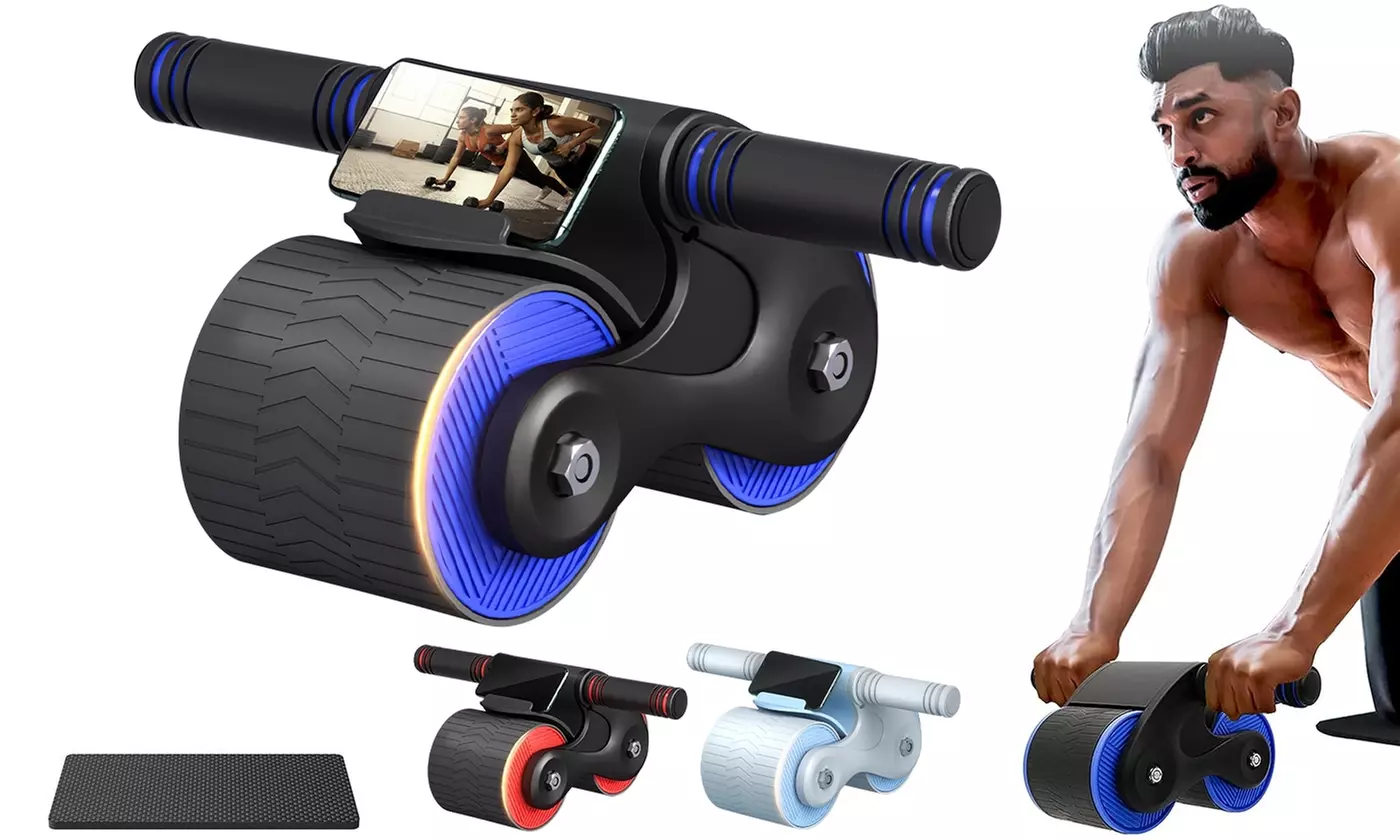 iMounTEK Automatic Rebound Abdominal Roller Wheel w/ Knee Mat & Phone Holder - Primary Image