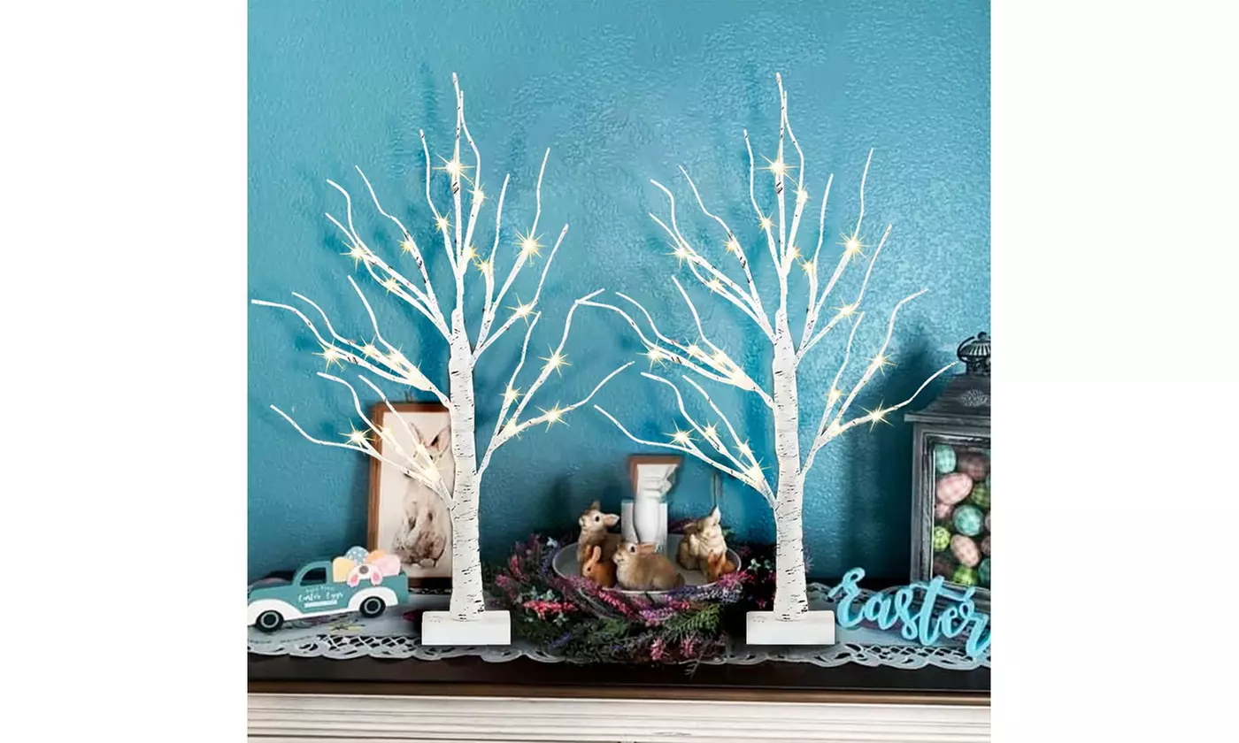 2FT Lighted Birch Tree for Home Decor Christmas Table Decor Birch Tree for Xmas - Second Medium