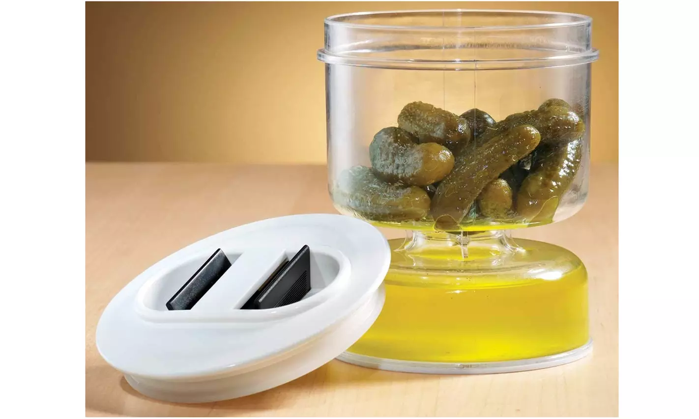 New 2 Flip Lid Jars Pickle Jar & Serve Stay Fresh - Second Medium