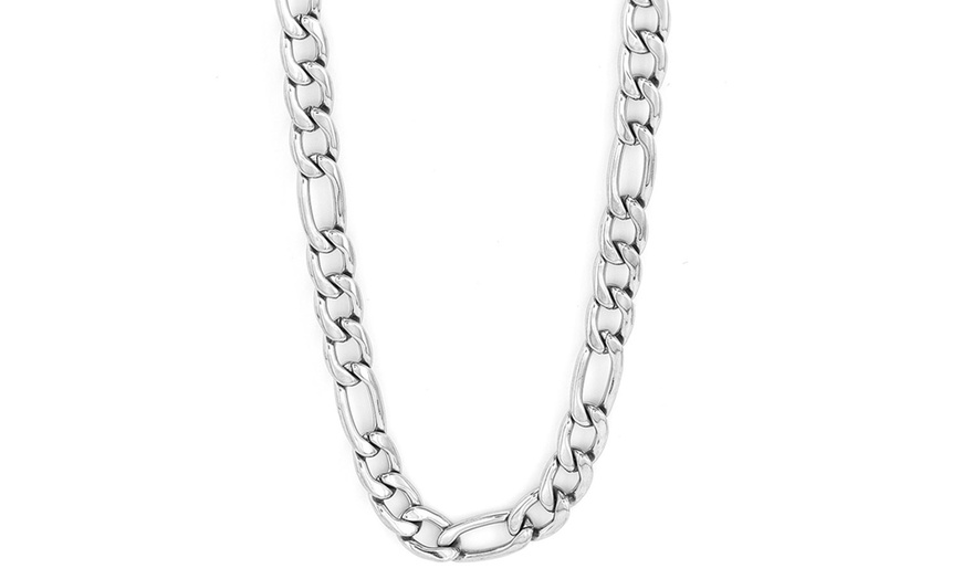 stainless steel 30 inch figaro chain necklace