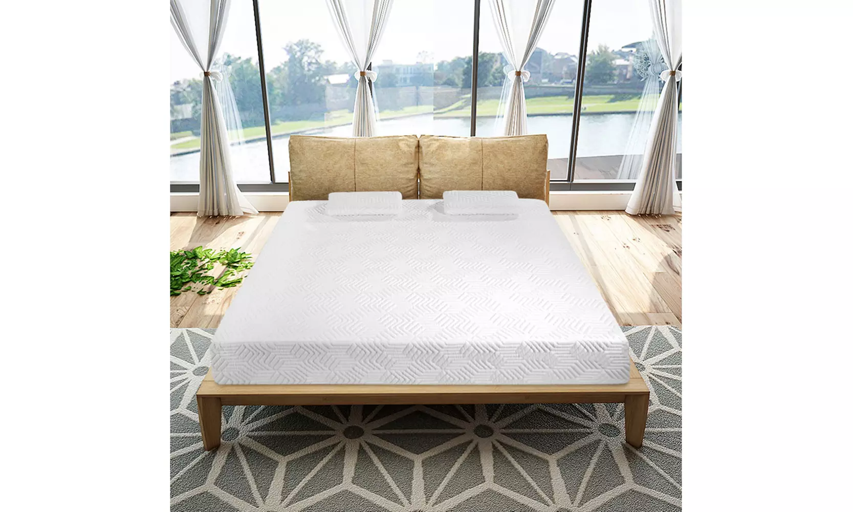 10'' 2 Layer Cool GEL Traditional Firm Memory Foam Mattress w/ 2Pillows - Primary Image