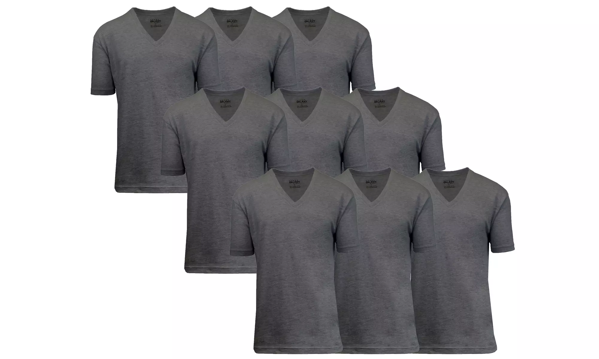 9-Pack Men's Galaxy By Harvic Short Sleeve Egyptian Cotton Tees (S-2XL)