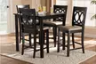 Lenoir Fabric Upholstered Brown 5-Piece Wood Pub Set - Second Medium
