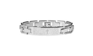 Stainless Steel Men's Lord's Prayer ID Bracelet