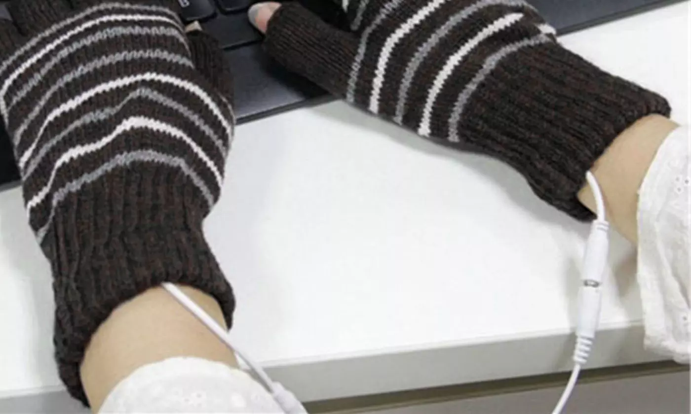 Winter Electric Heated Gloves Warmer USB half and Full Finger Mitten