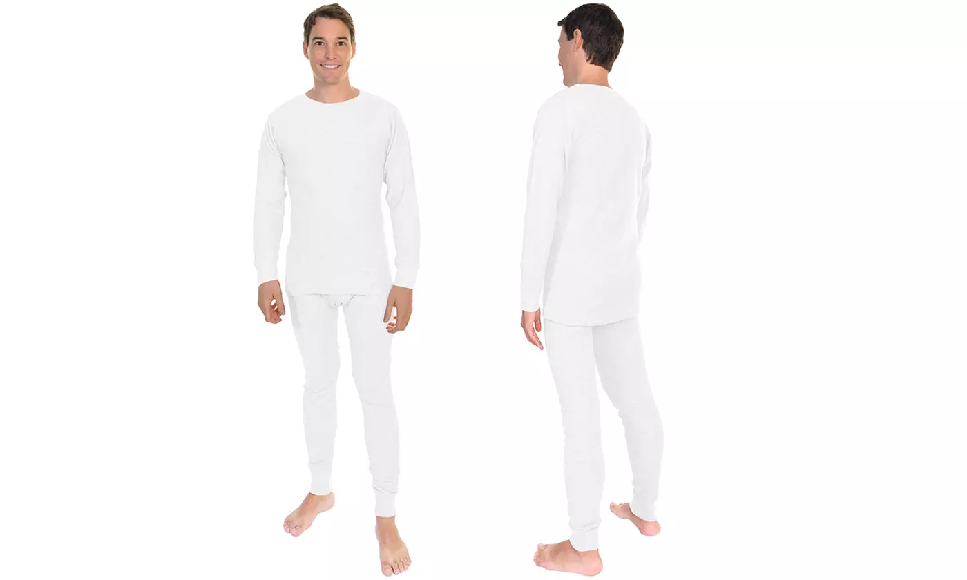 Men's Cotton Thermal Long Sleeve Long John Set (2-Piece; S-2XL) - Primary Image