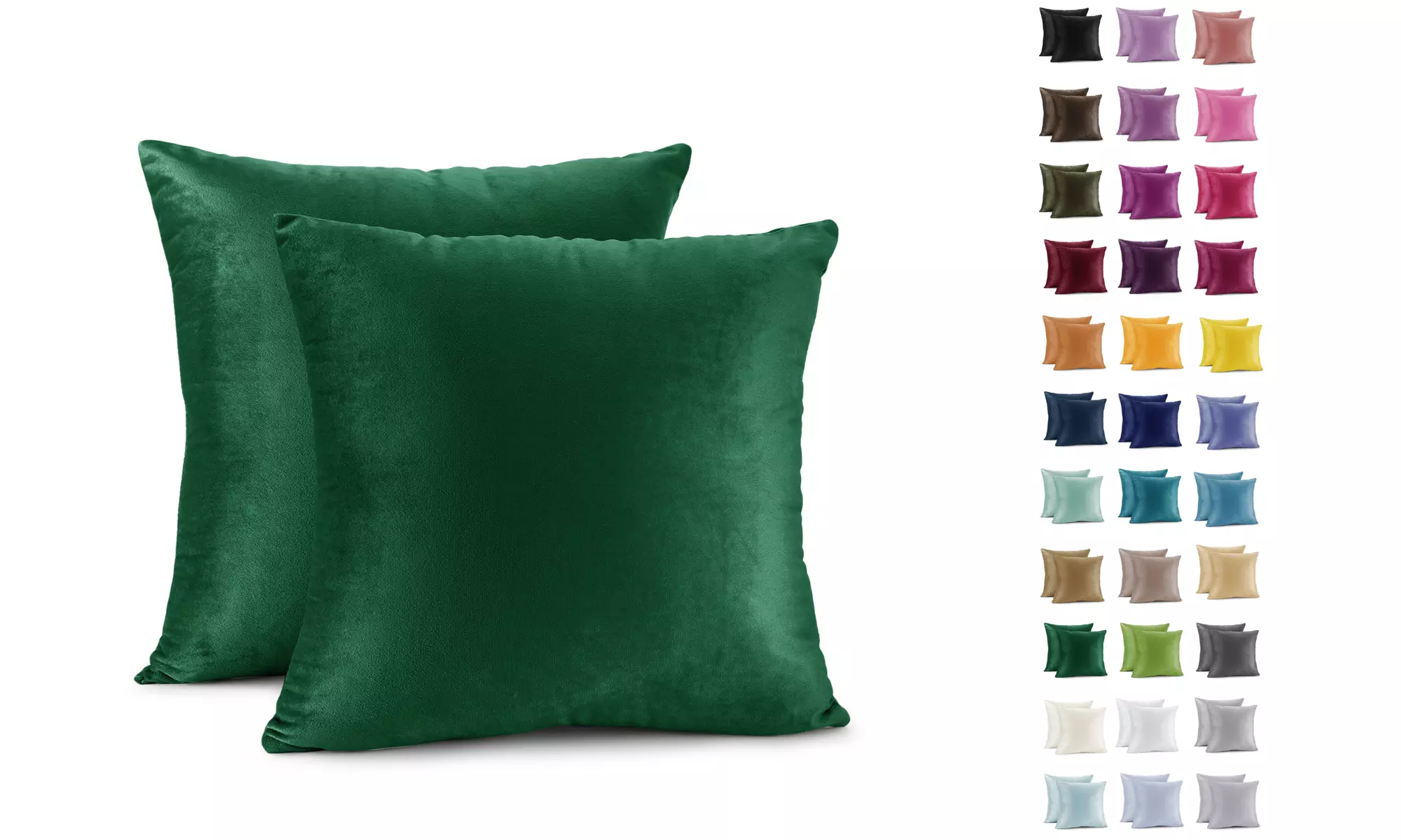 Nestl 2 Pack / 4 Pack Solid Microfiber Velvet Throw Pillow Cover 22" x 22" - Primary Image