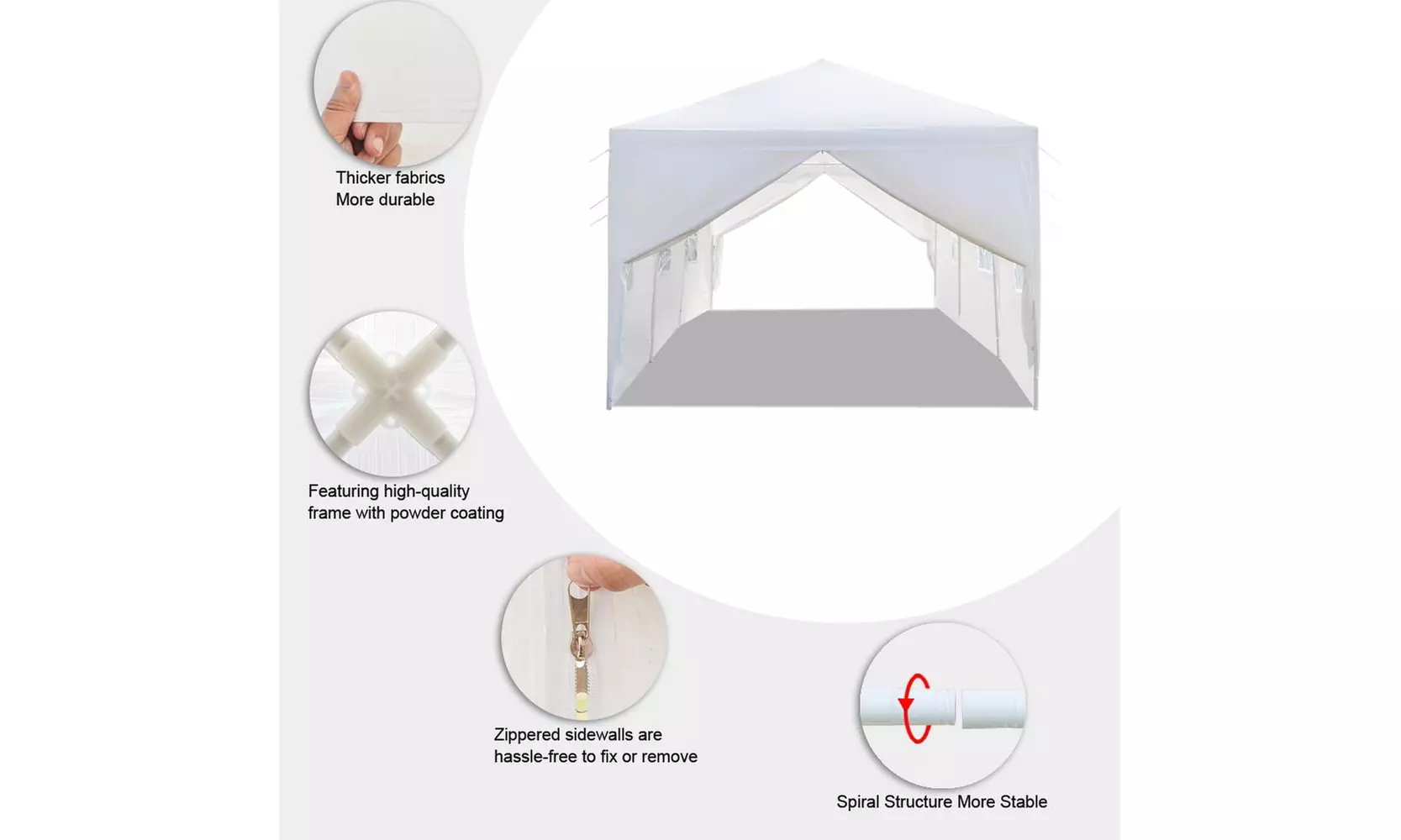 10x10/20/30 ft Outdoor Party Gazebo Canopy Tent White