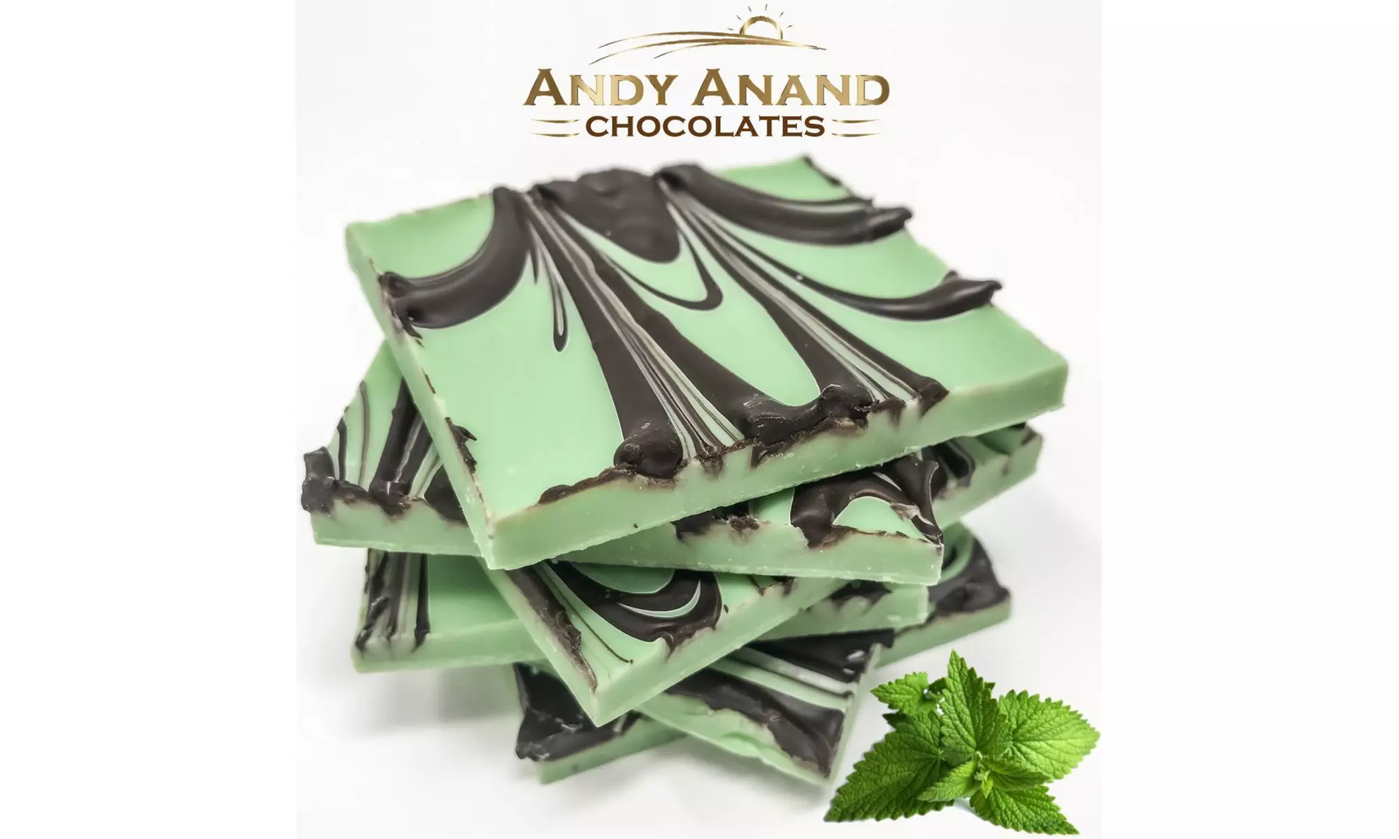 Andy Anand Belgian Mint Chocolate Bark Gift Box 1 lbs & Greeting Card - Primary Image