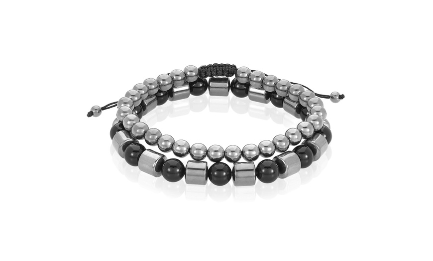 Up To 62 Off On Men S Hematite And Onyx Stone Groupon Goods