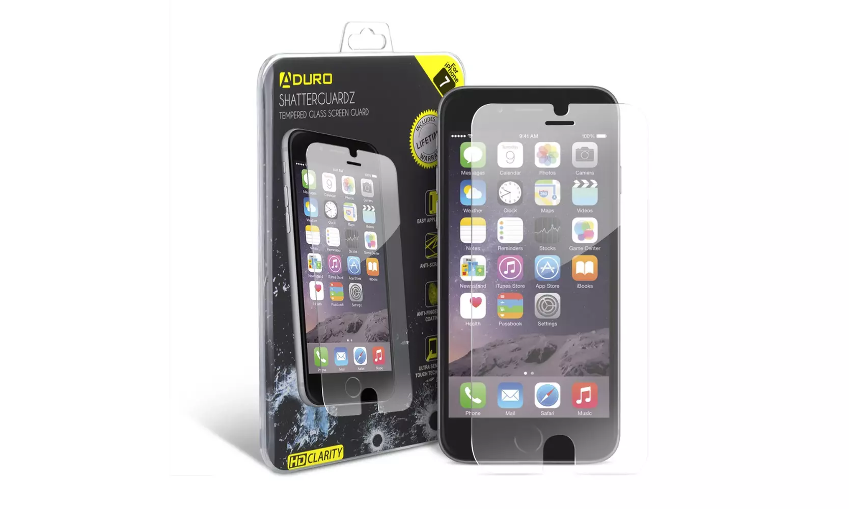 Aduro Glass Screen Protector for Apple iPhone 6 / 6S / 7 / 8 - Brand New - Primary Image