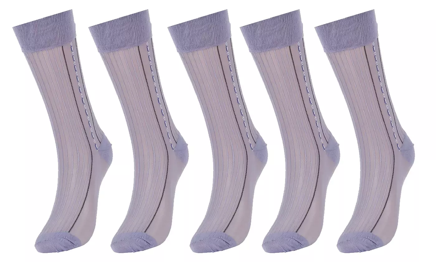 Mens Nylon Ultra Thin Dress Socks Silk Sheer Business Work Trouser Sock Mid Calf