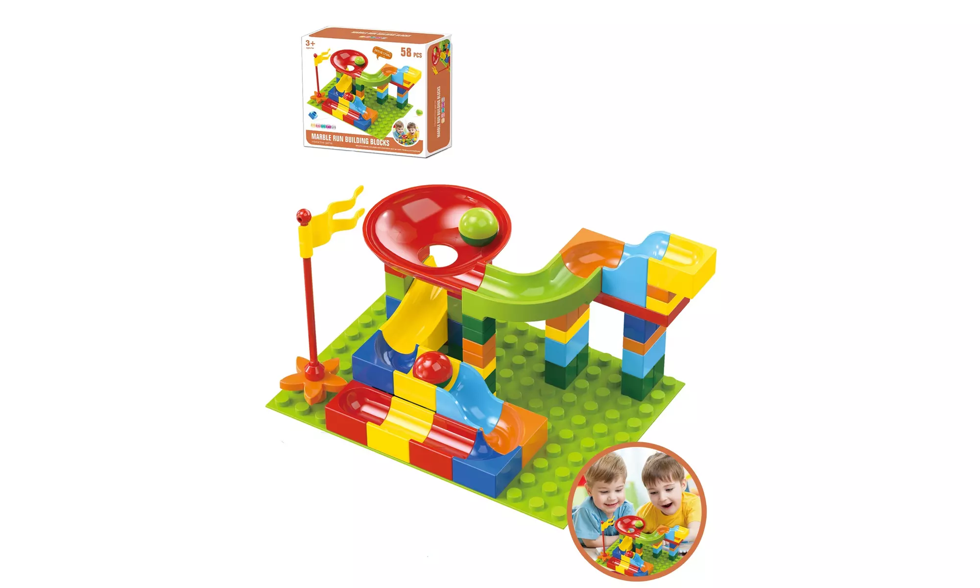 Playdate Toys Marble Run Set 58 Piece Set - Second Medium