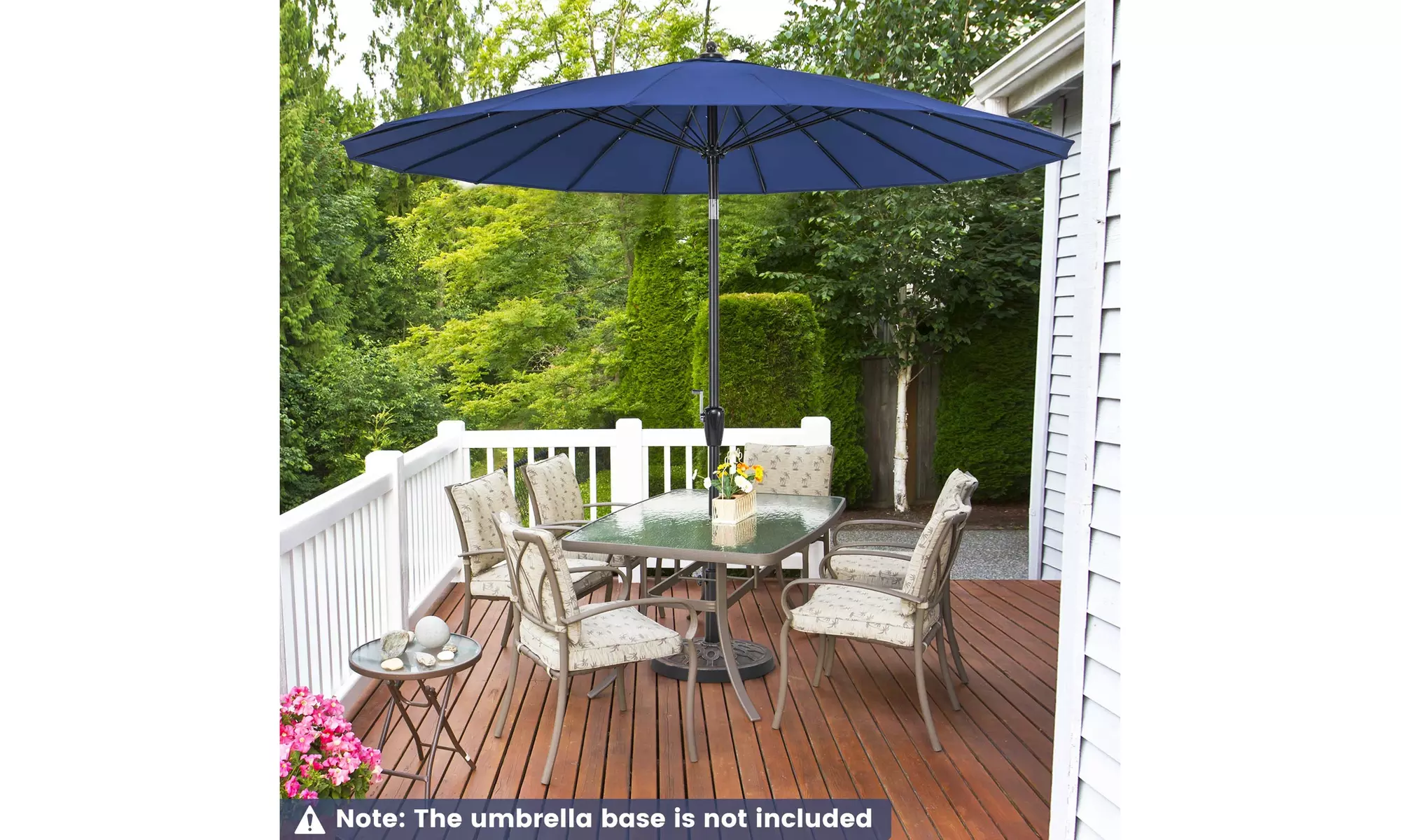 Costway 9 FT Round Patio Umbrella with Push Button Tilt & Crank Handle