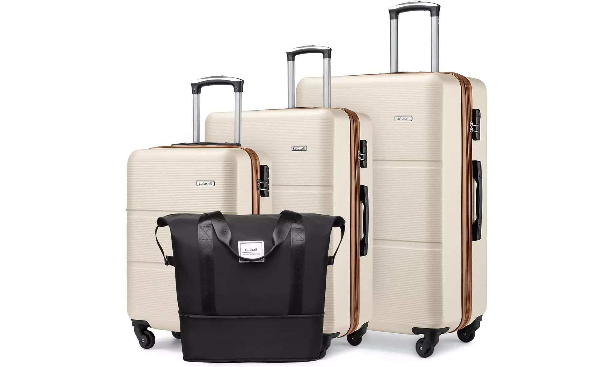 Expandabl ABS Durable Suitcase with Travel Bag, Clearance Carry On Luggage - Primary Image