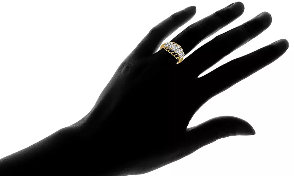 1/2 CTTW Diamond Ring in 14K Gold Plating by DeCarat - Second Medium