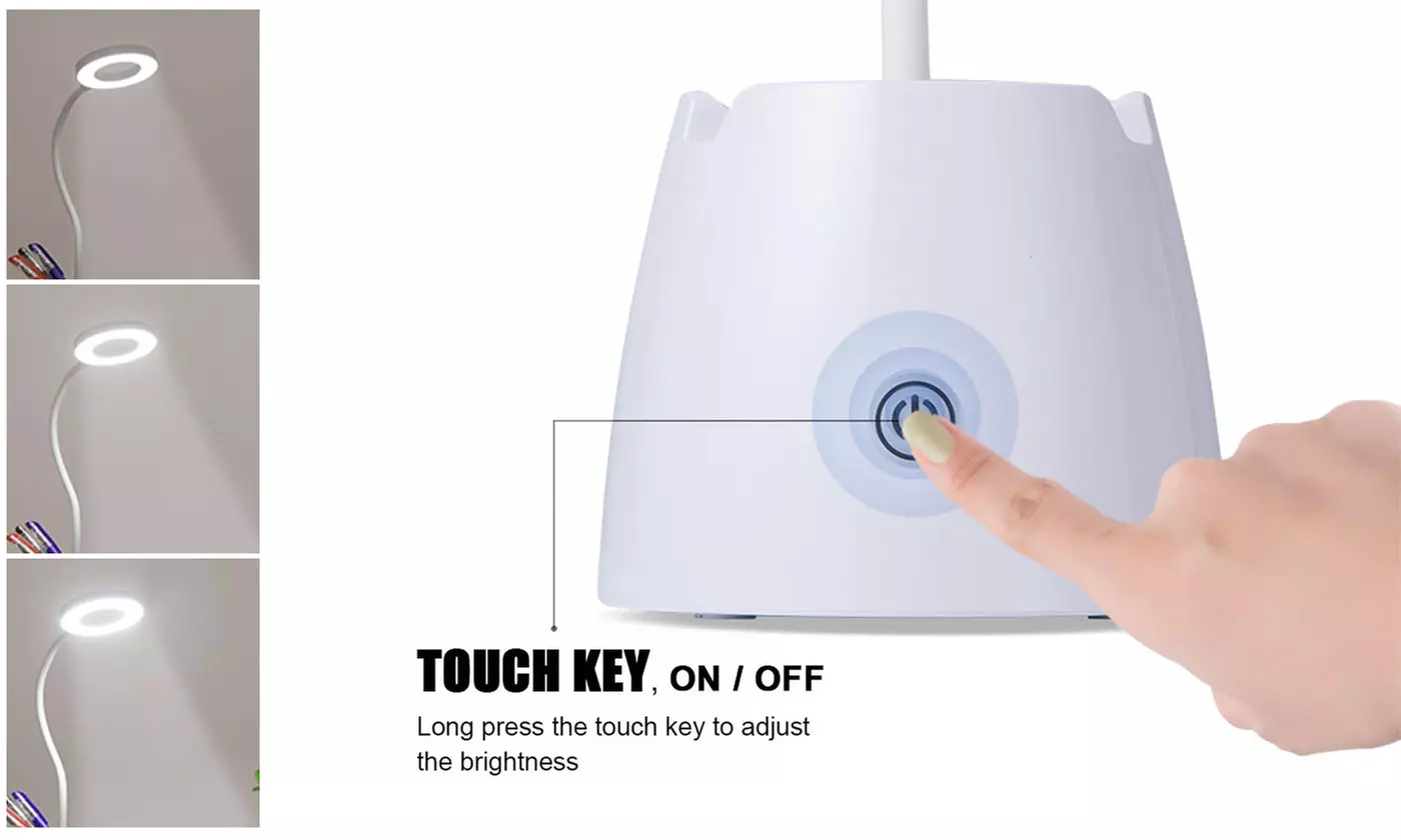 3 Light Modes Dimmable LED Desk Lamp with Pen Holder