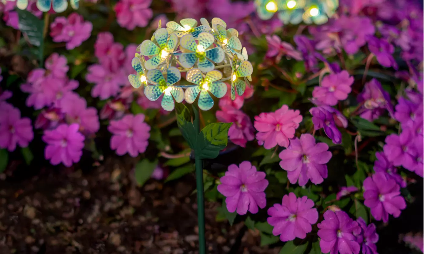 Touch Of ECO Solar LED Metal Flower Stake Lights(1-,2- or 3-Pack)