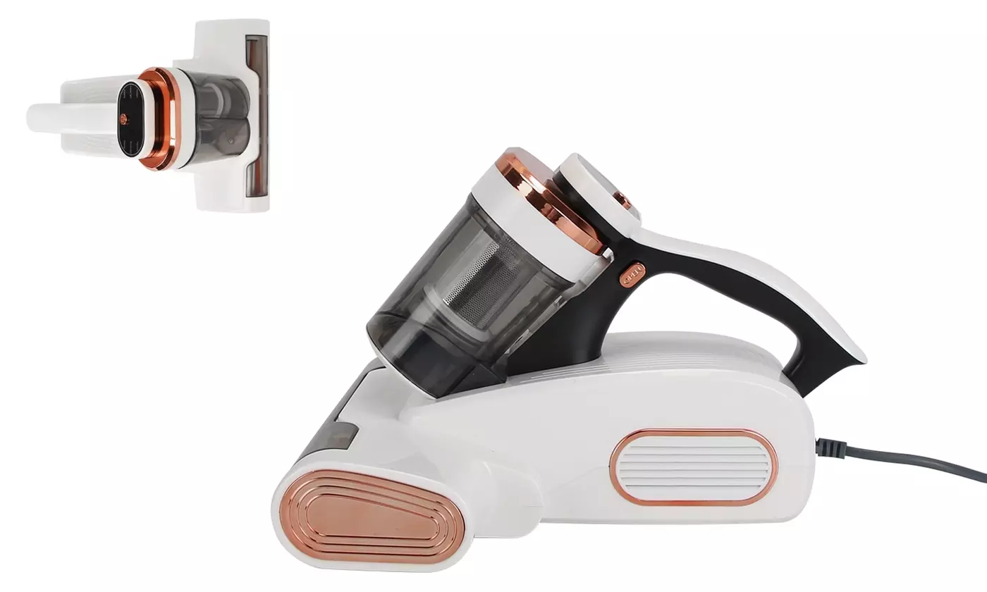 NewHome Cordless Bed Vacuum with UV-C Sanitization and Double-Cup Filtration