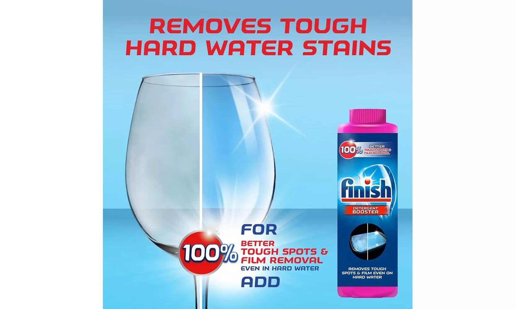 Finish Hard Water Booster Powder, Lemon Sparkle, 14oz - Second Medium