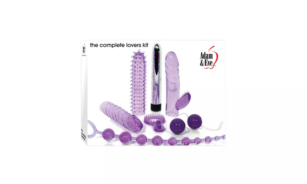 Adam & Eve Blow Pleasure Complete Lovers Kit - Purple - Primary Image