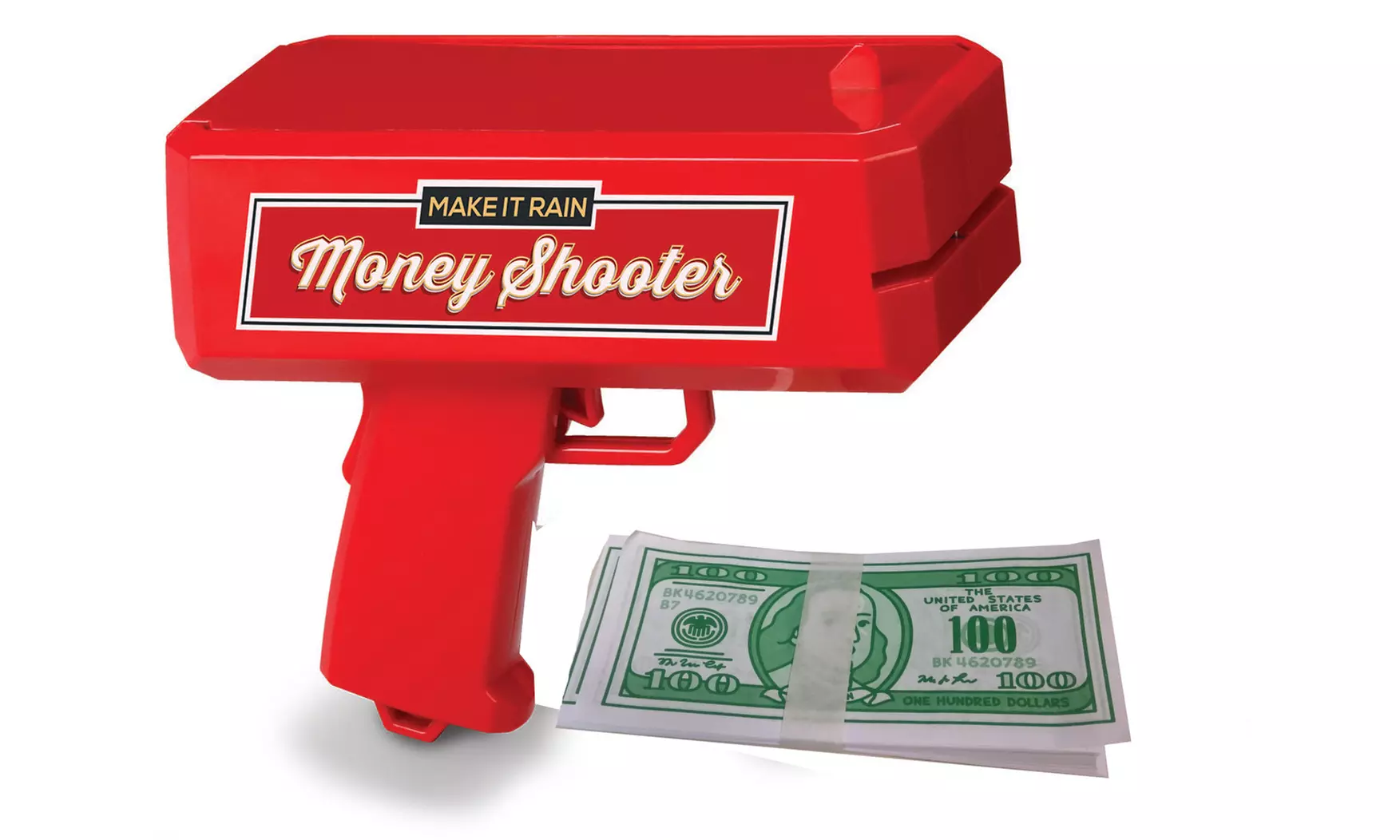 Play Money Shooter Fun Novelty Handheld Fake Cash Shooter 100 Play Money Bills - Primary Image