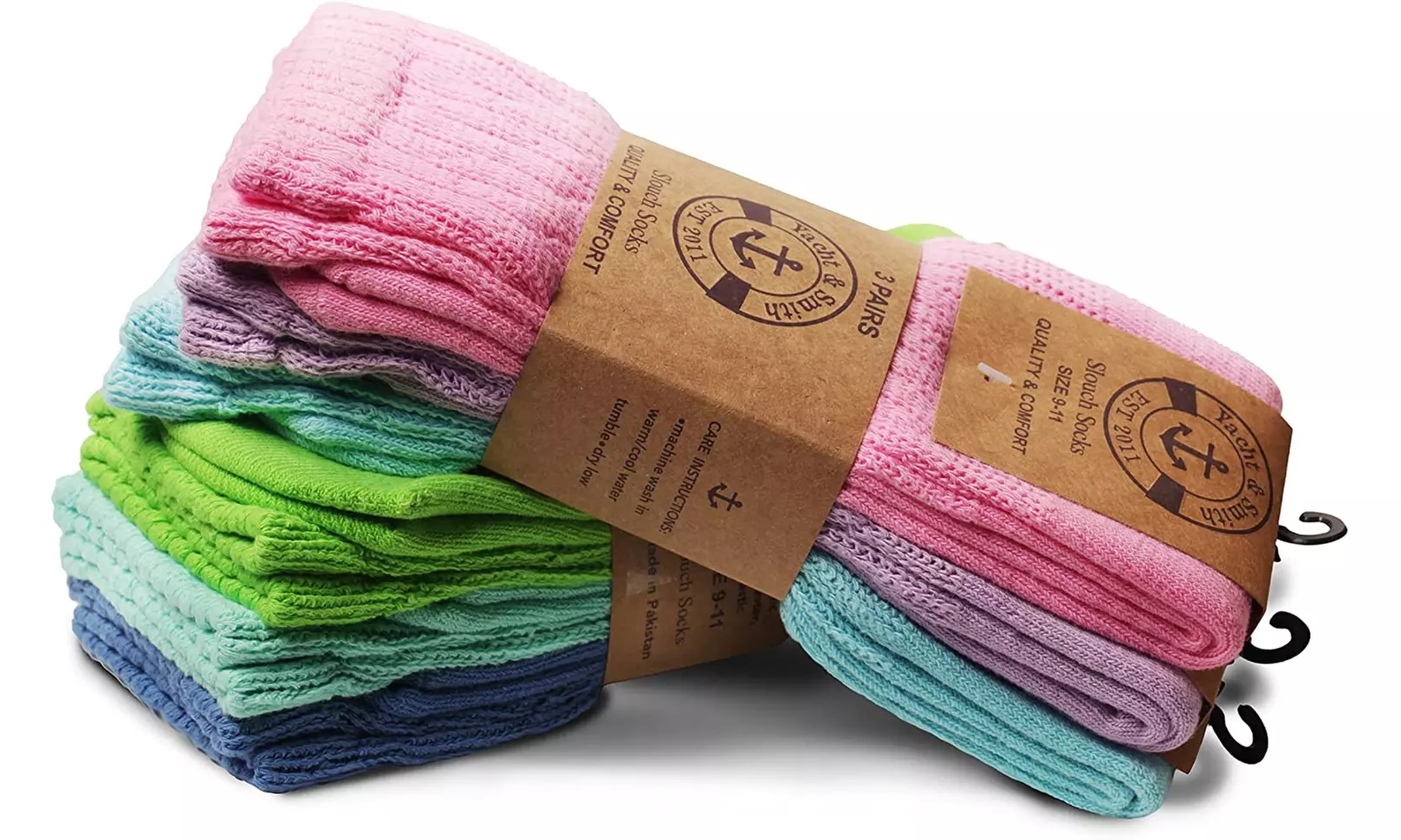 6 Pairs of Womens Slouch Socks, Scrunchie Boot Sock Colorful