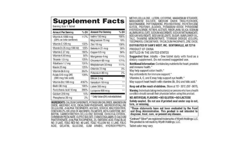 Member's Mark Men 50 Plus Multivitamin (400 ct. tablets) - Second Medium
