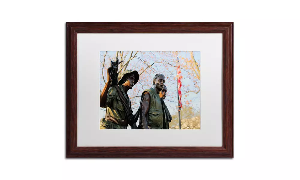 CATeyes 'Vietnam Memorial' Matted Wood Framed Art - Second Medium