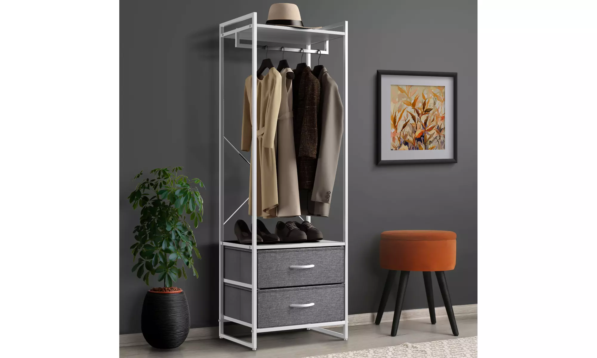 Sorbus Clothing Rack with Drawers - Clothes Stand Dresser - Primary Image